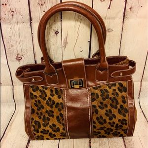 Leopard Print & Brown Purse NWT